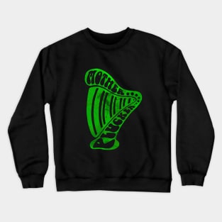 Mother Plucker Distressed Green Harp Crewneck Sweatshirt